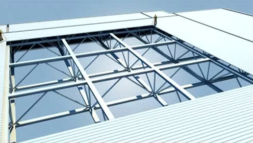 幕墻安裝動(dòng)畫--滑移式采光天窗施工工法